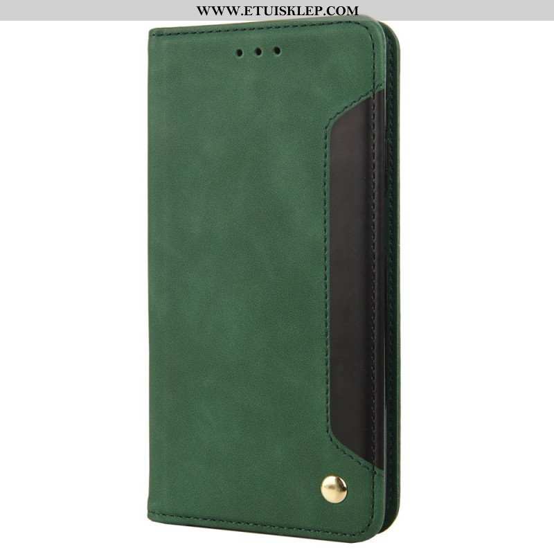 Etui Na Telefon do iPhone 14 Etui Folio Dwukolorowy Z Nitem